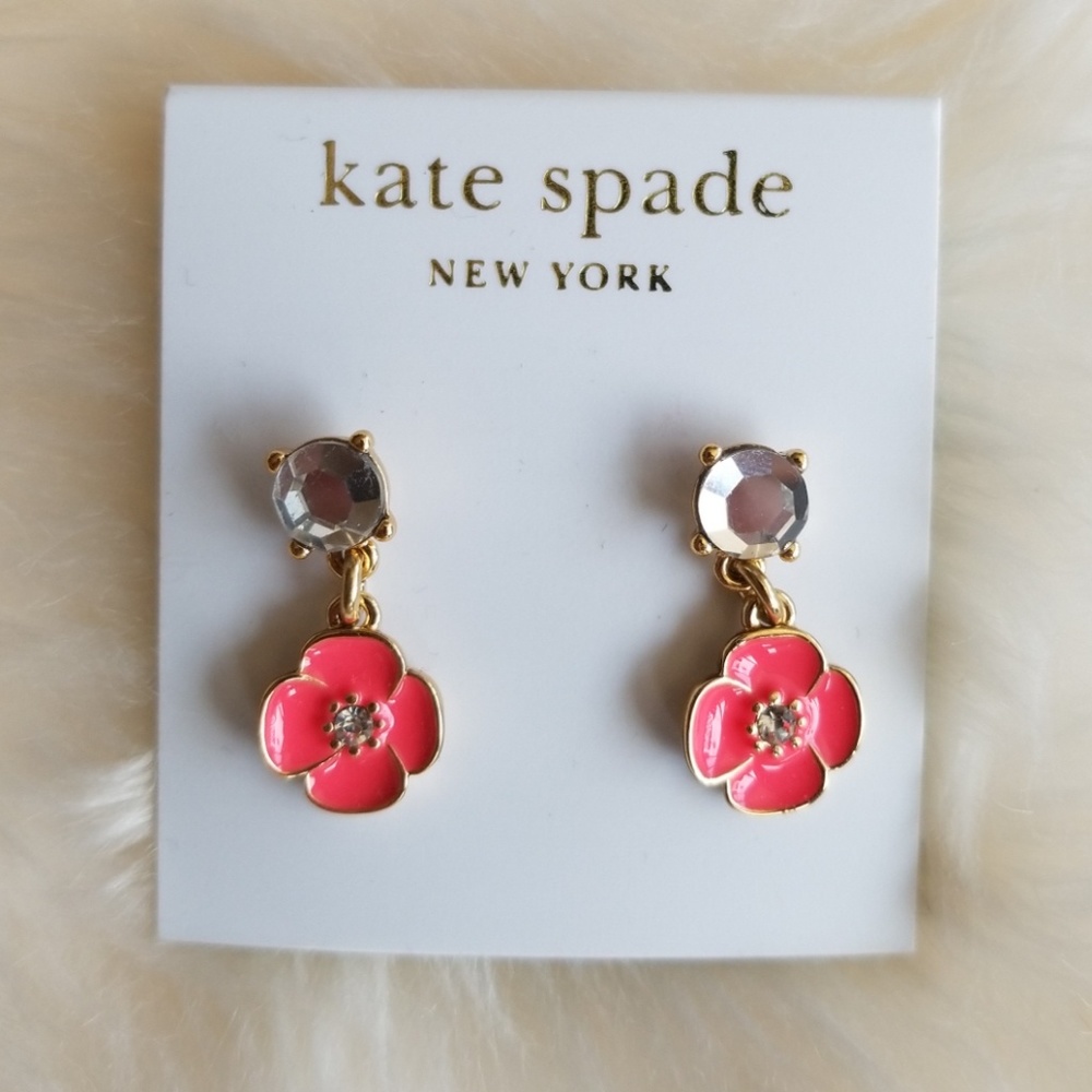 Brand New Kate Spade Pink Enamel Earrings